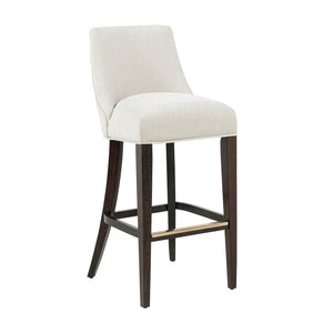 Manhattan Comfort Beever Chenille Barstool Set Of 2 With Elegant Rubberwood Legs For Stylish Kitchen Or Bar Decor Cream Rubberwood 2-bs027-cr