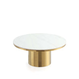 Glenn Coffee Table and End Table Set of 2 in Gold 2-CE1710 Manhattan Comfort