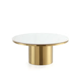 Glenn Coffee Table and End Table Set of 2 in Gold 2-CE1710 Manhattan Comfort