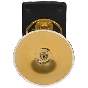 English Elm Vincent Modern Adjustable Bar Stools Set of 2 - Chic Swivel Design for Kitchen or Game Room Decor Black Vinyl/Gold Frame 2-CH-92023-1-BK-G-GG