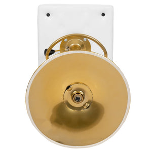 English Elm Vincent Modern Adjustable Bar Stools Set of 2 - Chic Swivel Design for Kitchen or Game Room Decor White Vinyl/Gold Frame 2-CH-92023-1-WH-G-GG