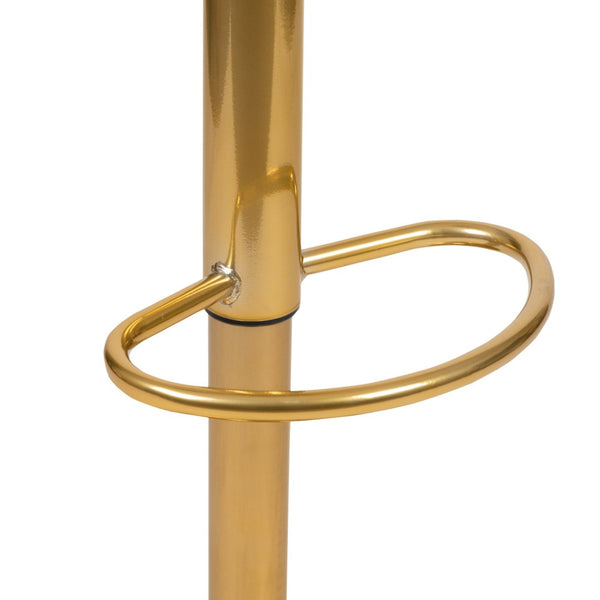 English Elm Vincent Modern Adjustable Bar Stools Set of 2 - Chic Swivel Design for Kitchen or Game Room Decor White Vinyl/Gold Frame 2-CH-92023-1-WH-G-GG