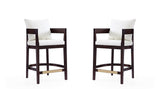 Manhattan Comfort Ritz Mid-Century Modern Counter Stool (Set of 2) Ivory and Dark Walnut 2-CS006-IV