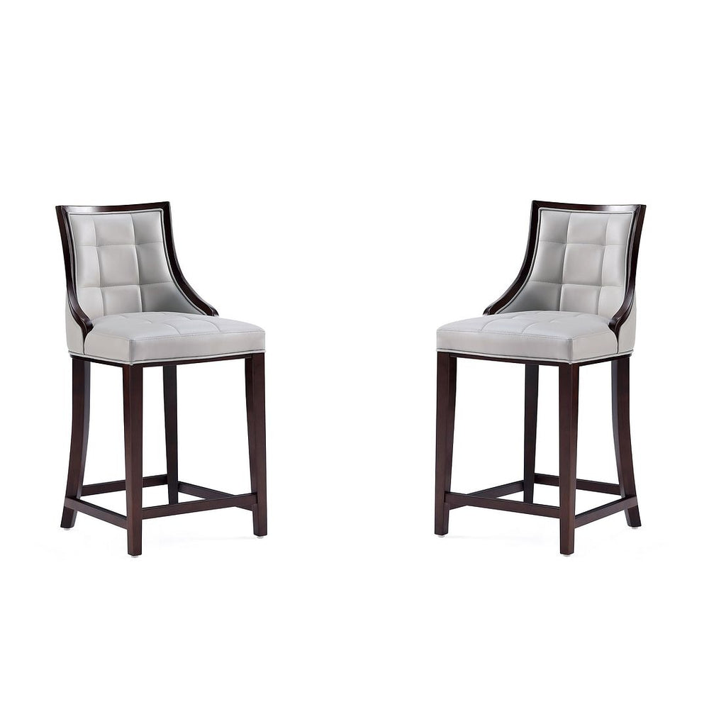 Manhattan Comfort Fifth Avenue Mid-Century Modern Counter Stool (Set of 2) Light Grey 2-CS012-LG