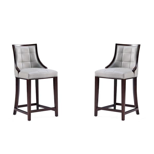 Manhattan Comfort Fifth Avenue Mid-Century Modern Counter Stool (Set of 2) Light Grey 2-CS012-LG