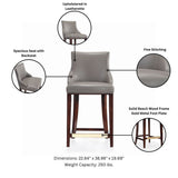 Shubert Counter Stool in Dark Taupe - Set of 2 2-CS016-DT Manhattan Comfort