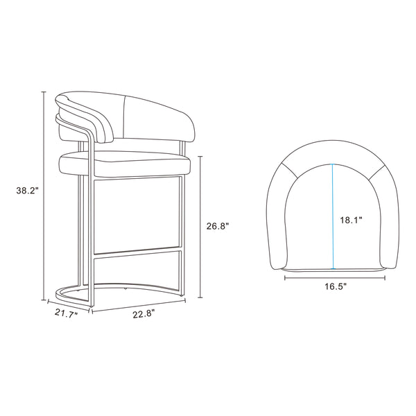 Augusta Counter Stool in Light Grey - Set of 2 2-CS018-LG Manhattan Comfort