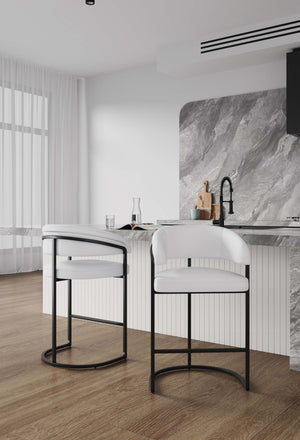 Augusta Counter Stool in White - Set of 2 2-CS018-WH Manhattan Comfort