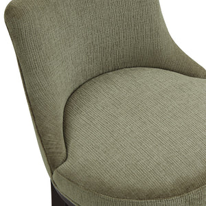 Manhattan Comfort Lucia Chenille Counter Stool With Curved Backrest And Gold Footrest - Set Of 2 For Elegant Seating Leaf Green Beech Wood 2-cs022-gr