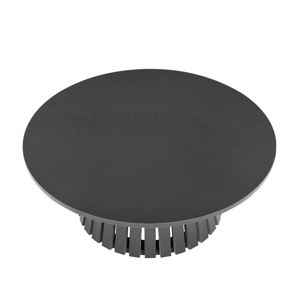 Manhattan Comfort 2-piece Elegant Coffee And End Table Set With Sculptural Design For Modern Living Room Spaces Black Mdf 2-ctet1912-bk