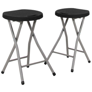 English Elm Micah 2 Pack Folding Stools – Lightweight, Durable, and Portable Seating for Home & Events 2-DAD-YCD-30-GG