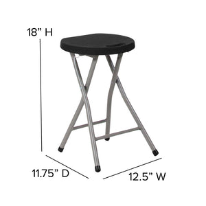 English Elm Micah 2 Pack Folding Stools – Lightweight, Durable, and Portable Seating for Home & Events 2-DAD-YCD-30-GG