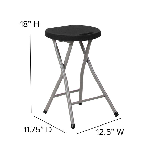 English Elm Micah 2 Pack Folding Stools – Lightweight, Durable, and Portable Seating for Home & Events 2-DAD-YCD-30-GG