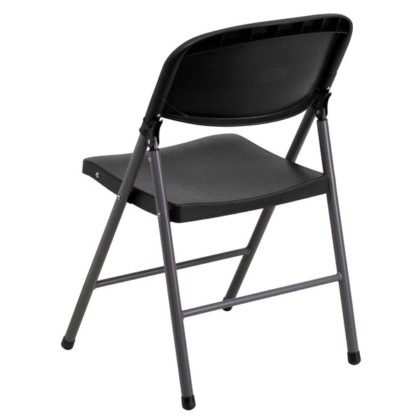 English Elm 2 Pack HERCULES Series Folding Chairs - 330 lb Capacity, Durable Comfort for Events & Home Use Black 2-DAD-YCD-50-GG