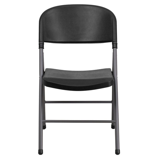 English Elm 2 Pack HERCULES Series Folding Chairs - 330 lb Capacity, Durable Comfort for Events & Home Use Black 2-DAD-YCD-50-GG