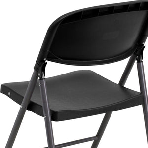 English Elm 2 Pack HERCULES Series Folding Chairs - 330 lb Capacity, Durable Comfort for Events & Home Use Black 2-DAD-YCD-50-GG