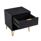 2-Piece DUMBO Standard 3-Drawer Dresser and DUMBO 1.0 Nightstand in Black 2-DB01-BK Manhattan Comfort