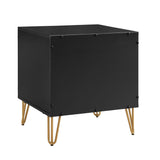 2-Piece DUMBO Standard 3-Drawer Dresser and DUMBO 1.0 Nightstand in Black 2-DB01-BK Manhattan Comfort