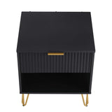 2-Piece DUMBO Standard 3-Drawer Dresser and DUMBO 1.0 Nightstand in Black 2-DB01-BK Manhattan Comfort