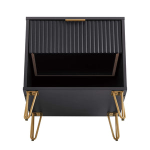 2-Piece DUMBO Standard 3-Drawer Dresser and DUMBO 1.0 Nightstand in Black 2-DB01-BK Manhattan Comfort