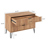 2-Piece DUMBO Standard 3-Drawer Dresser and DUMBO 1.0 Nightstand in Golden Brown 2-DB01-GB Manhattan Comfort