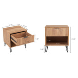 2-Piece DUMBO Standard 3-Drawer Dresser and DUMBO 1.0 Nightstand in Golden Brown 2-DB01-GB Manhattan Comfort