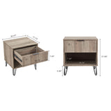 2-Piece DUMBO Standard 3-Drawer Dresser and DUMBO 1.0 Nightstand in Rustic Grey 2-DB01-GY Manhattan Comfort