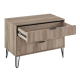 2-Piece DUMBO Standard 3-Drawer Dresser and DUMBO 1.0 Nightstand in Rustic Grey 2-DB01-GY Manhattan Comfort