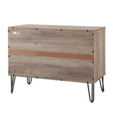 2-Piece DUMBO Standard 3-Drawer Dresser and DUMBO 1.0 Nightstand in Rustic Grey 2-DB01-GY Manhattan Comfort