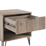 2-Piece DUMBO Standard 3-Drawer Dresser and DUMBO 1.0 Nightstand in Rustic Grey 2-DB01-GY Manhattan Comfort