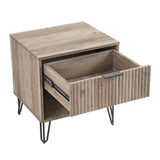 2-Piece DUMBO Standard 3-Drawer Dresser and DUMBO 1.0 Nightstand in Rustic Grey 2-DB01-GY Manhattan Comfort