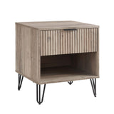 2-Piece DUMBO Standard 3-Drawer Dresser and DUMBO 1.0 Nightstand in Rustic Grey 2-DB01-GY Manhattan Comfort