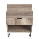 2-Piece DUMBO Standard 3-Drawer Dresser and DUMBO 1.0 Nightstand in Rustic Grey 2-DB01-GY Manhattan Comfort