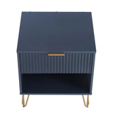 2-Piece DUMBO Standard 3-Drawer Dresser and DUMBO 1.0 Nightstand in Midnight Blue 2-DB01-MB Manhattan Comfort