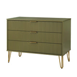 2-Piece DUMBO Standard 3-Drawer Dresser and DUMBO 1.0 Nightstand in Olive Green 2-DB01-OG Manhattan Comfort