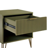 2-Piece DUMBO Standard 3-Drawer Dresser and DUMBO 1.0 Nightstand in Olive Green 2-DB01-OG Manhattan Comfort