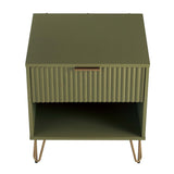 2-Piece DUMBO Standard 3-Drawer Dresser and DUMBO 1.0 Nightstand in Olive Green 2-DB01-OG Manhattan Comfort