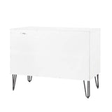 2-Piece DUMBO Standard 3-Drawer Dresser and DUMBO 1.0 Nightstand in White and Grey 2-DB01-WG Manhattan Comfort