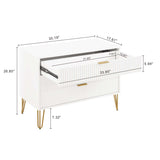 2-Piece DUMBO Standard 3-Drawer Dresser and DUMBO 1.0 Nightstand in White 2-DB01-WH Manhattan Comfort