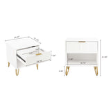 2-Piece DUMBO Standard 3-Drawer Dresser and DUMBO 1.0 Nightstand in White 2-DB01-WH Manhattan Comfort