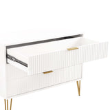 2-Piece DUMBO Standard 3-Drawer Dresser and DUMBO 1.0 Nightstand in White 2-DB01-WH Manhattan Comfort