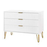 2-Piece DUMBO Standard 3-Drawer Dresser and DUMBO 1.0 Nightstand in White 2-DB01-WH Manhattan Comfort