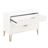 2-Piece DUMBO Standard 3-Drawer Dresser and DUMBO 1.0 Nightstand in White 2-DB01-WH Manhattan Comfort