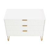 2-Piece DUMBO Standard 3-Drawer Dresser and DUMBO 1.0 Nightstand in White 2-DB01-WH Manhattan Comfort