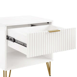 2-Piece DUMBO Standard 3-Drawer Dresser and DUMBO 1.0 Nightstand in White 2-DB01-WH Manhattan Comfort