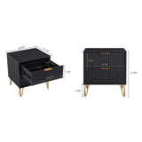 2-Piece DUMBO Standard 3-Drawer Dresser and DUMBO 2.0 Nightstand in Black 2-DB02-BK Manhattan Comfort