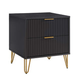 2-Piece DUMBO Standard 3-Drawer Dresser and DUMBO 2.0 Nightstand in Black 2-DB02-BK Manhattan Comfort