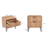 2-Piece DUMBO Standard 3-Drawer Dresser and DUMBO 2.0 Nightstand in Golden Brown 2-DB02-GB Manhattan Comfort