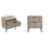 2-Piece DUMBO Standard 3-Drawer Dresser and DUMBO 2.0 Nightstand in Rustic Grey 2-DB02-GY Manhattan Comfort