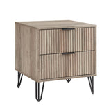 2-Piece DUMBO Standard 3-Drawer Dresser and DUMBO 2.0 Nightstand in Rustic Grey 2-DB02-GY Manhattan Comfort